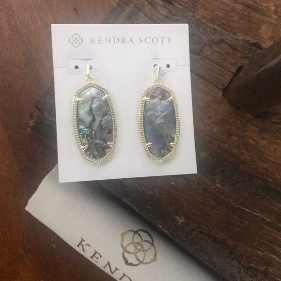 NWT Kendra Scott Gold Elle’s in Nude Abalone! - Picture 2 of 5